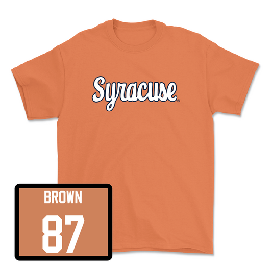 Orange Football Script Tee - Donovan Brown