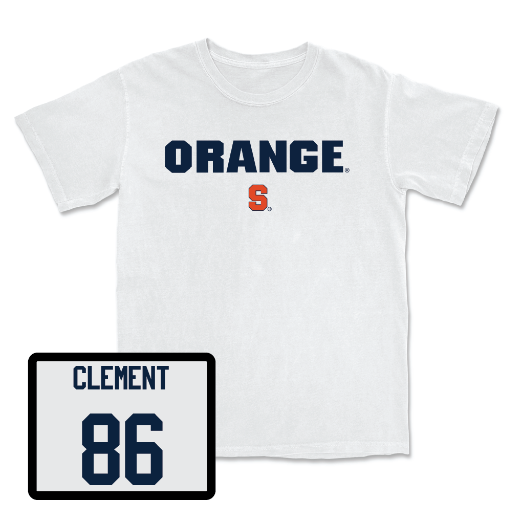 Football White Orange Comfort Colors Tee - David Clement