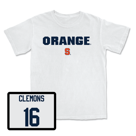 Women's Ice Hockey White Orange Comfort Colors Tee - Rayla Clemons