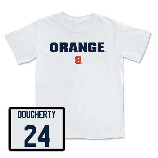 Women's Ice Hockey White Orange Comfort Colors Tee - Gabby Dougherty