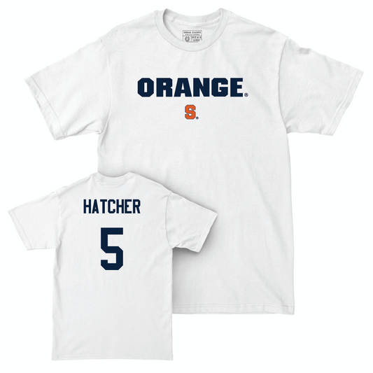 Football White Orange Comfort Colors Tee - Umari Hatcher