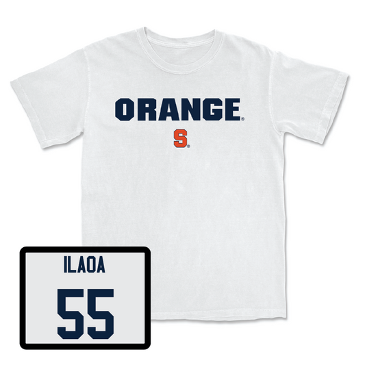 Football White Orange Comfort Colors Tee - Josh Ilaoa