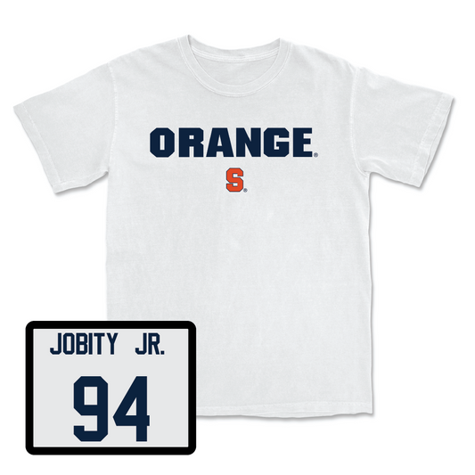 Football White Orange Comfort Colors Tee - Kevin Jobity Jr.