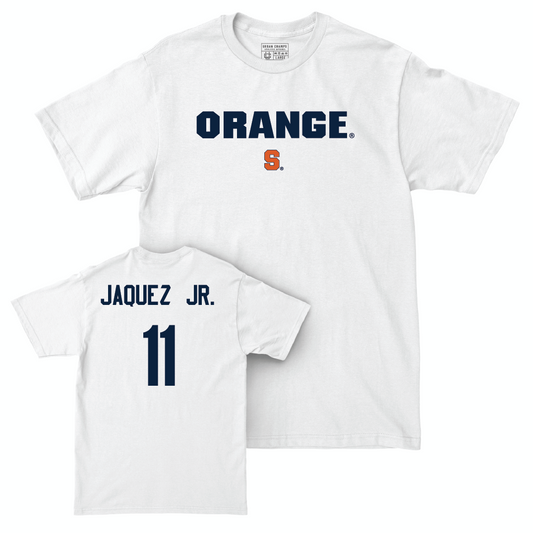 Football White Orange Comfort Colors Tee - Denis Jaquez Jr.