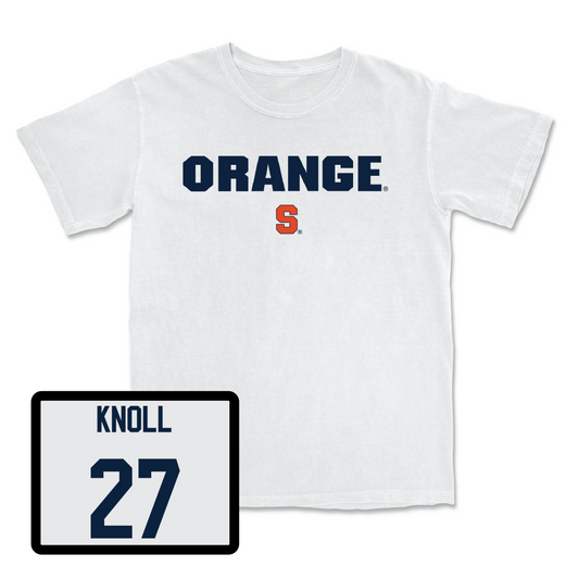 Women's Ice Hockey White Orange Comfort Colors Tee  - Heidi Knoll