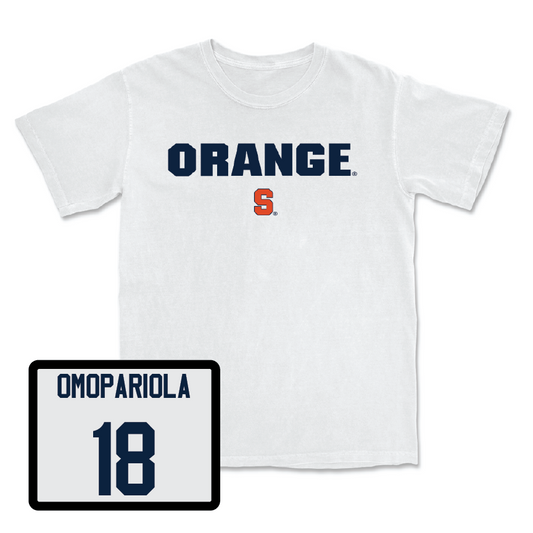 Football White Orange Comfort Colors Tee - David Omopariola