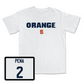 Football White Orange Comfort Colors Tee - Trebor Pena