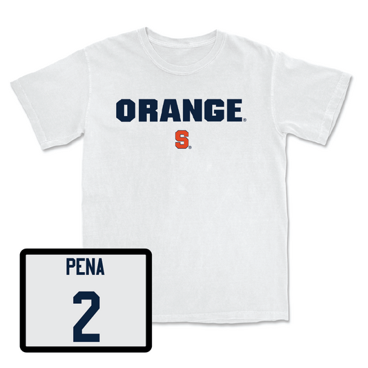 Football White Orange Comfort Colors Tee - Trebor Pena