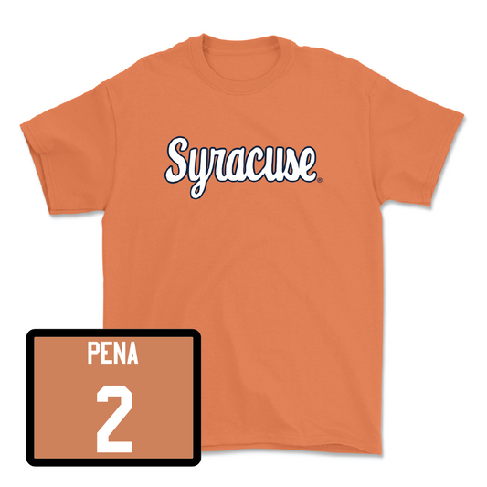 Orange Football Script Tee - Trebor Pena