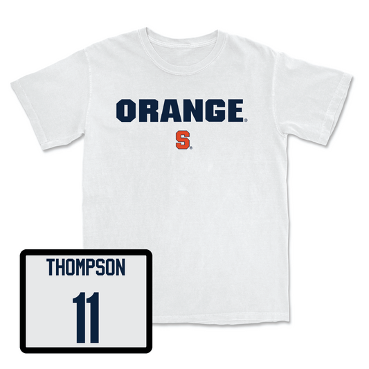 Women's Ice Hockey White Orange Comfort Colors Tee - Sarah Thompson