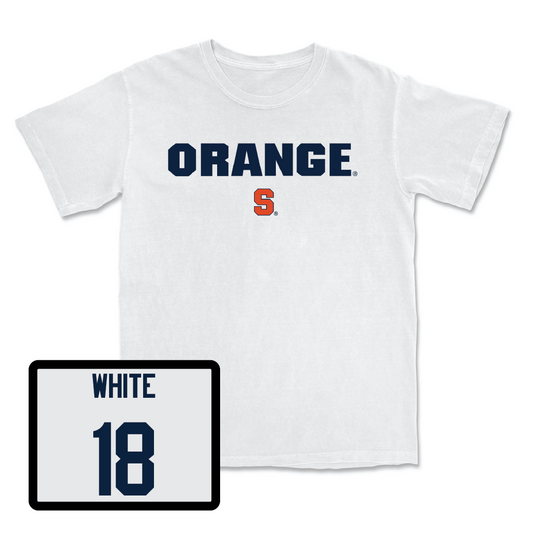 Women's Ice Hockey White Orange Comfort Colors Tee - Tatum White