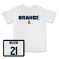 Women's Basketball White Orange Comfort Colors Tee - Saniaa Wilson